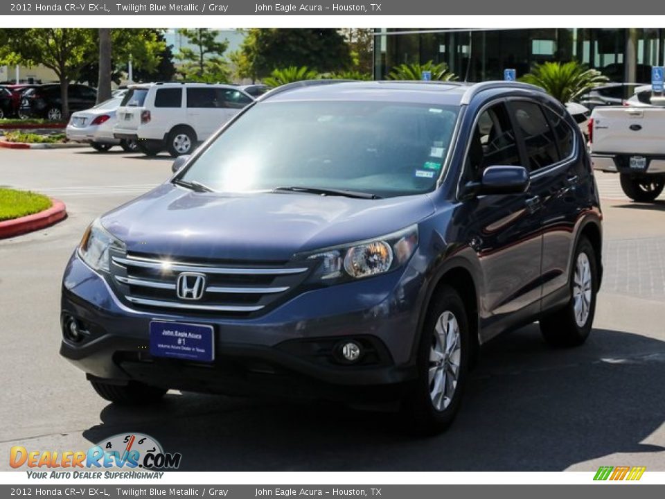 2012 Honda CR-V EX-L Twilight Blue Metallic / Gray Photo #3
