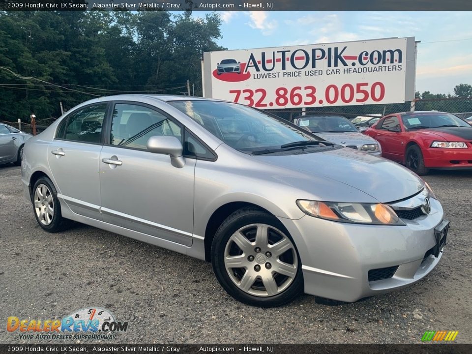 2009 Honda Civic LX Sedan Alabaster Silver Metallic / Gray Photo #1