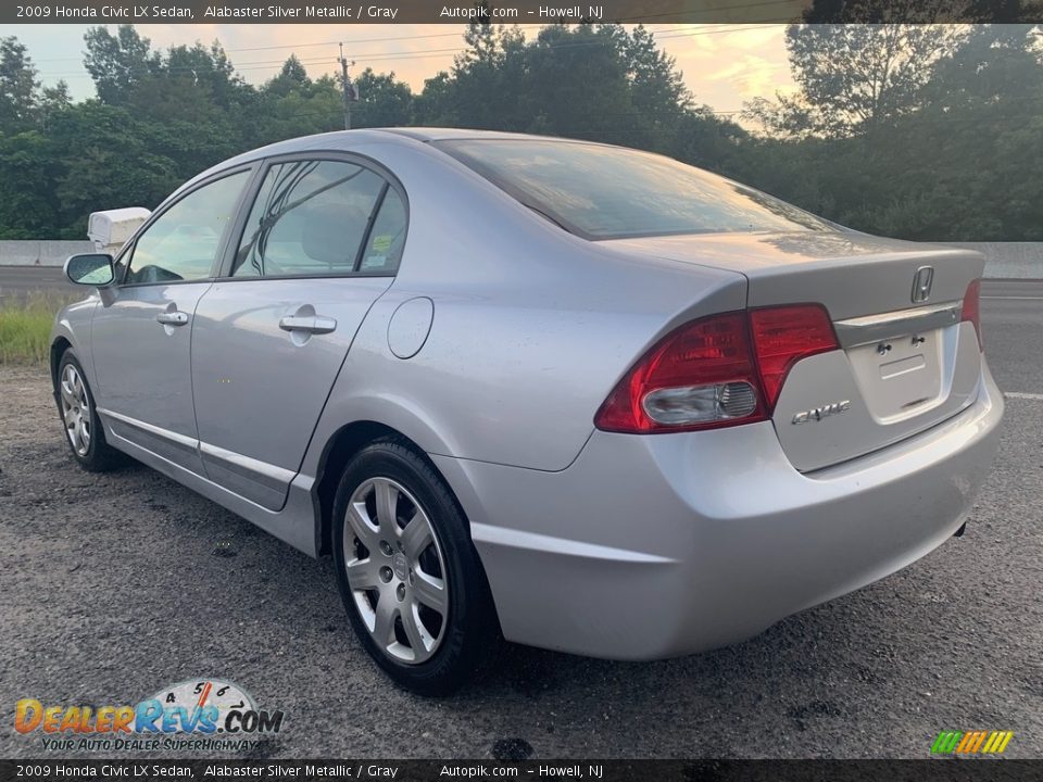 2009 Honda Civic LX Sedan Alabaster Silver Metallic / Gray Photo #4