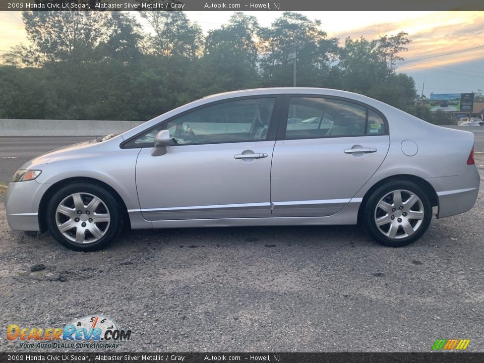 2009 Honda Civic LX Sedan Alabaster Silver Metallic / Gray Photo #5