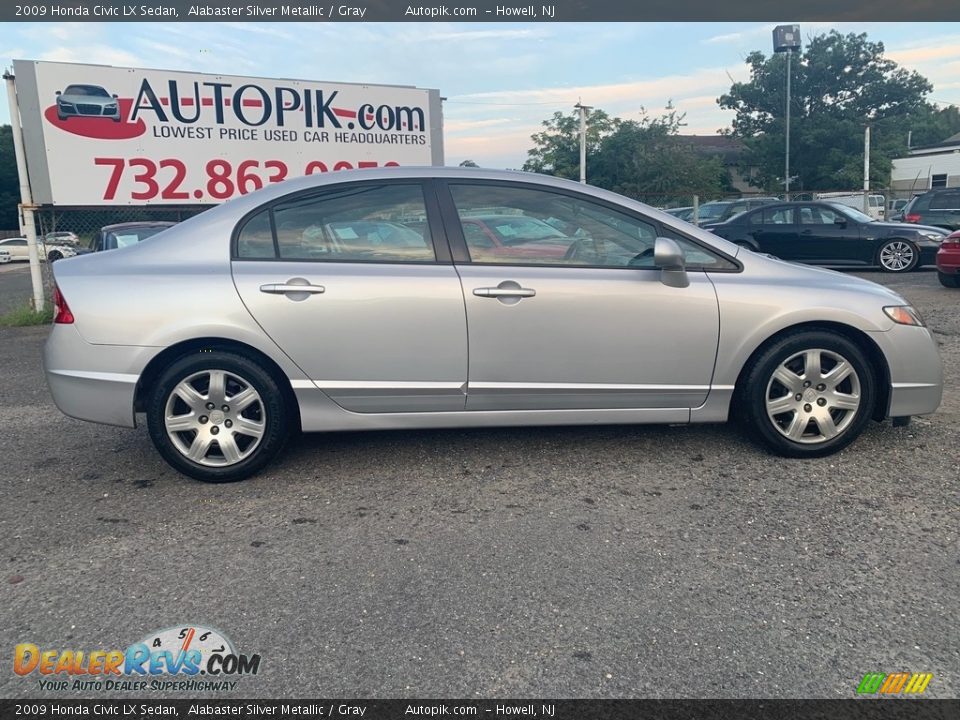 2009 Honda Civic LX Sedan Alabaster Silver Metallic / Gray Photo #6
