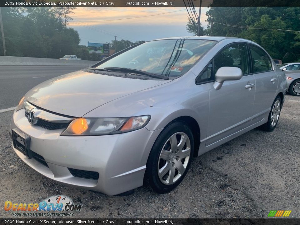 2009 Honda Civic LX Sedan Alabaster Silver Metallic / Gray Photo #7