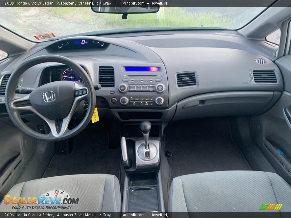 2009 Honda Civic LX Sedan Alabaster Silver Metallic / Gray Photo #14