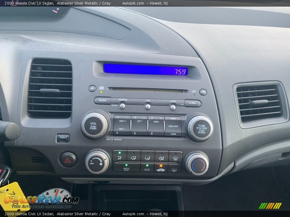 2009 Honda Civic LX Sedan Alabaster Silver Metallic / Gray Photo #15