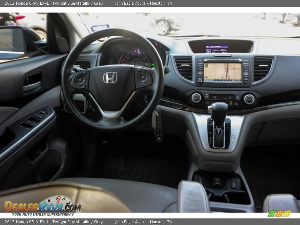 2012 Honda CR-V EX-L Twilight Blue Metallic / Gray Photo #28