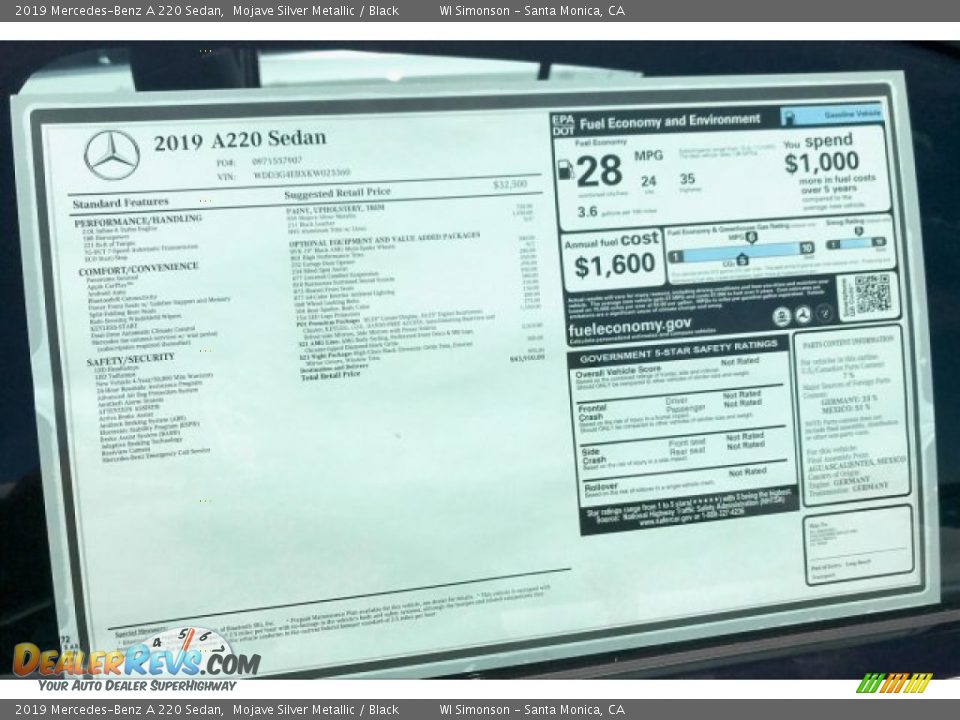 2019 Mercedes-Benz A 220 Sedan Mojave Silver Metallic / Black Photo #11