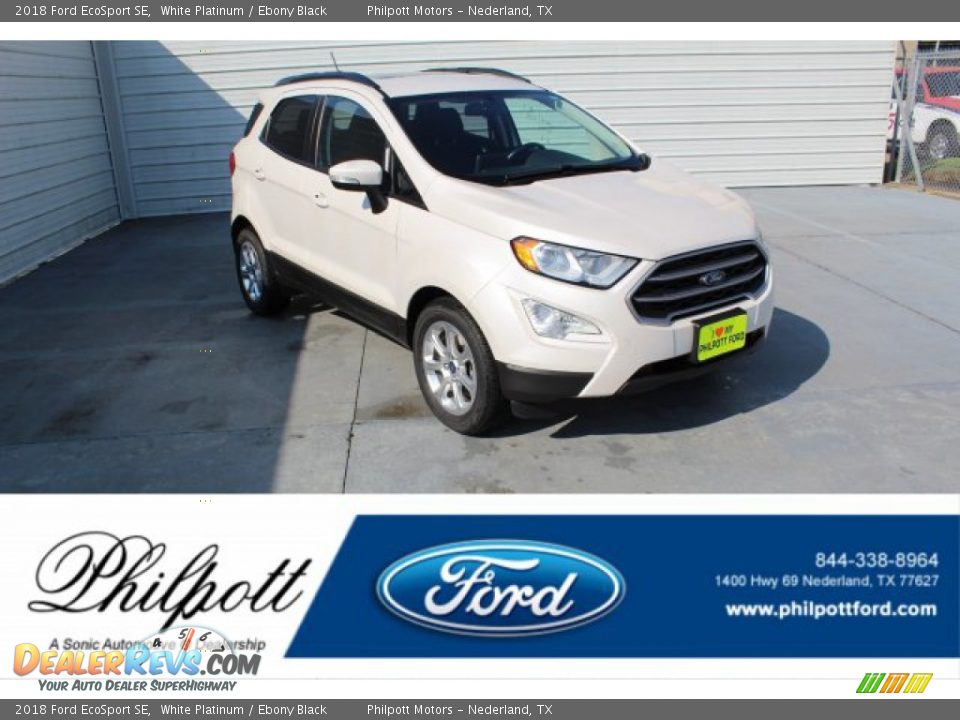2018 Ford EcoSport SE White Platinum / Ebony Black Photo #1