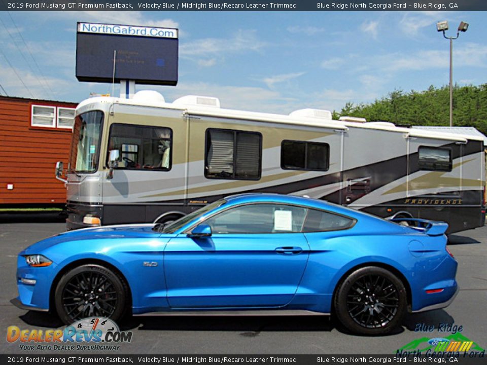 2019 Ford Mustang GT Premium Fastback Velocity Blue / Midnight Blue/Recaro Leather Trimmed Photo #2