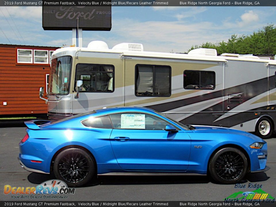 2019 Ford Mustang GT Premium Fastback Velocity Blue / Midnight Blue/Recaro Leather Trimmed Photo #6