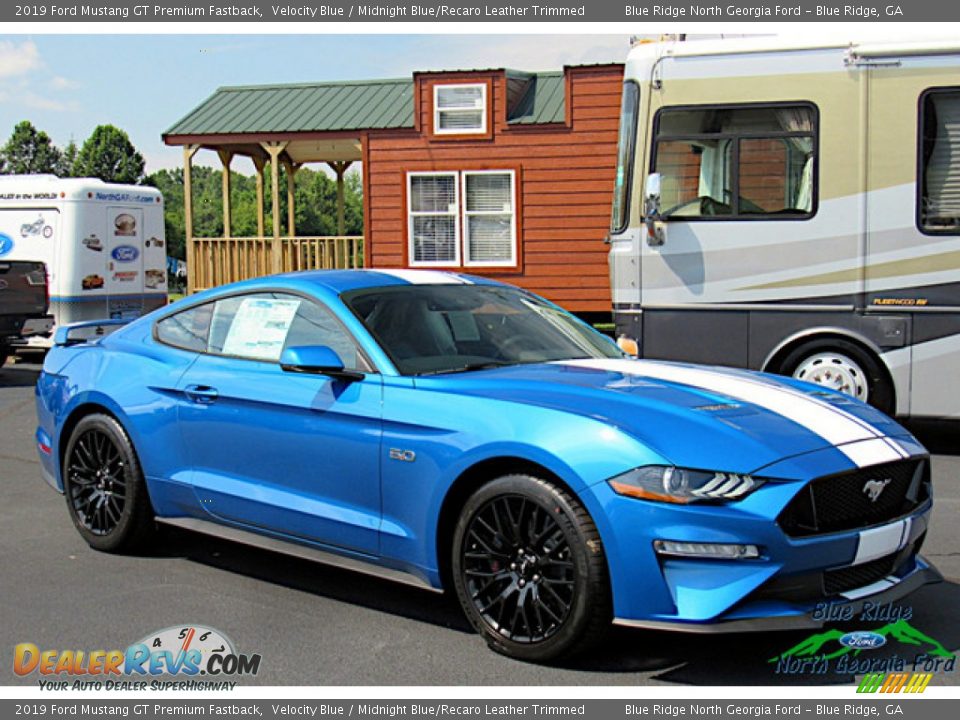 2019 Ford Mustang GT Premium Fastback Velocity Blue / Midnight Blue/Recaro Leather Trimmed Photo #7