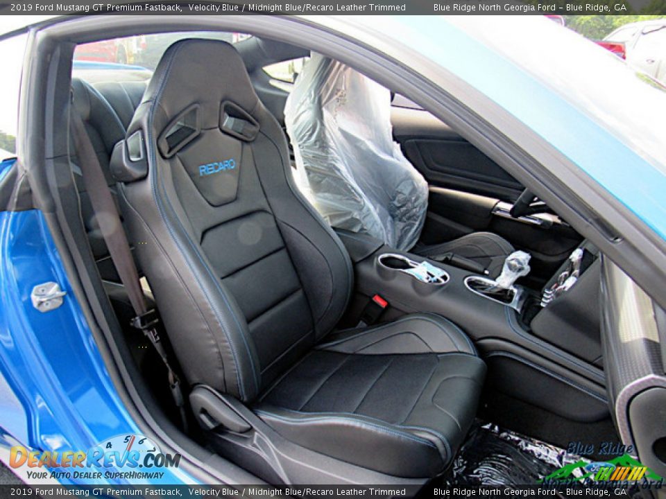 Midnight Blue/Recaro Leather Trimmed Interior - 2019 Ford Mustang GT Premium Fastback Photo #11