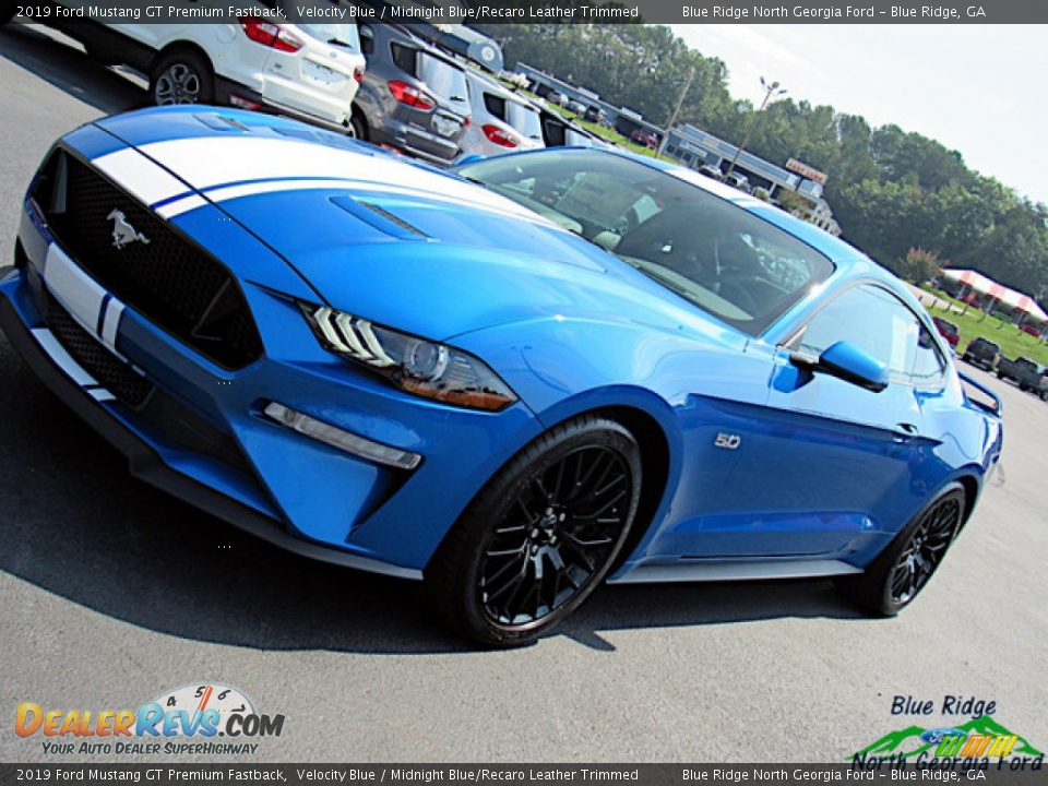 2019 Ford Mustang GT Premium Fastback Velocity Blue / Midnight Blue/Recaro Leather Trimmed Photo #28