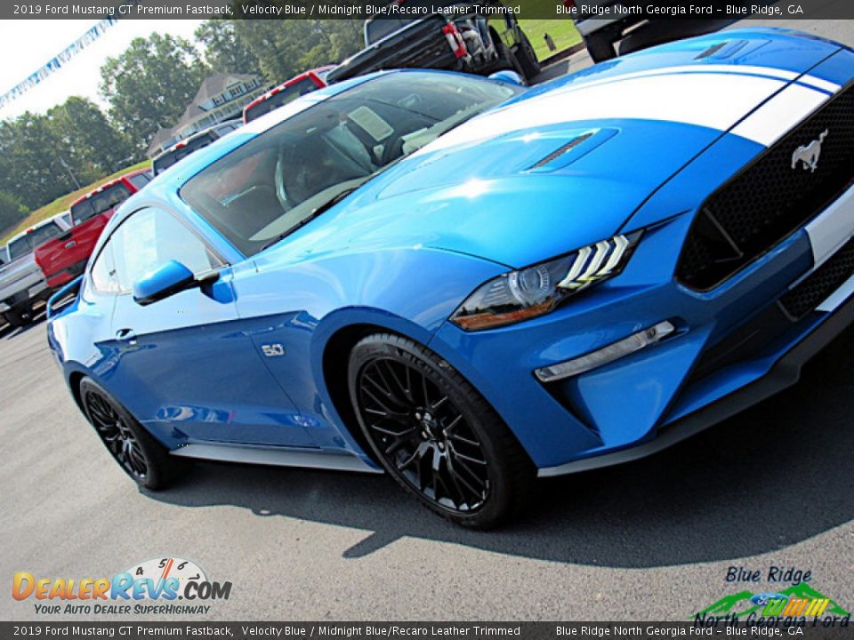 2019 Ford Mustang GT Premium Fastback Velocity Blue / Midnight Blue/Recaro Leather Trimmed Photo #29
