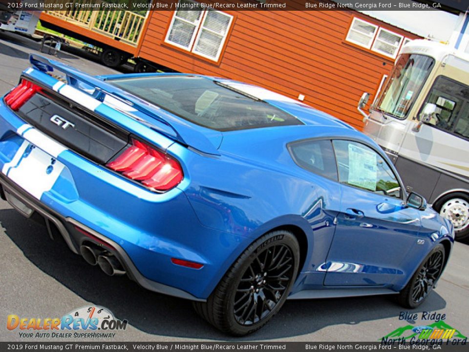 2019 Ford Mustang GT Premium Fastback Velocity Blue / Midnight Blue/Recaro Leather Trimmed Photo #30