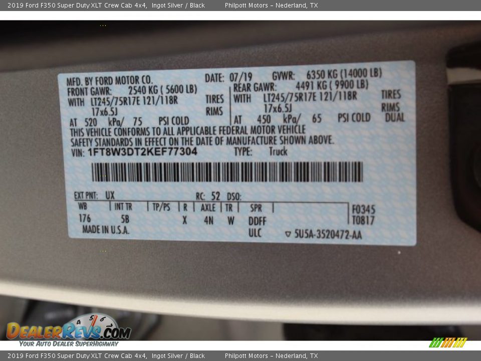 2019 Ford F350 Super Duty XLT Crew Cab 4x4 Ingot Silver / Black Photo #26