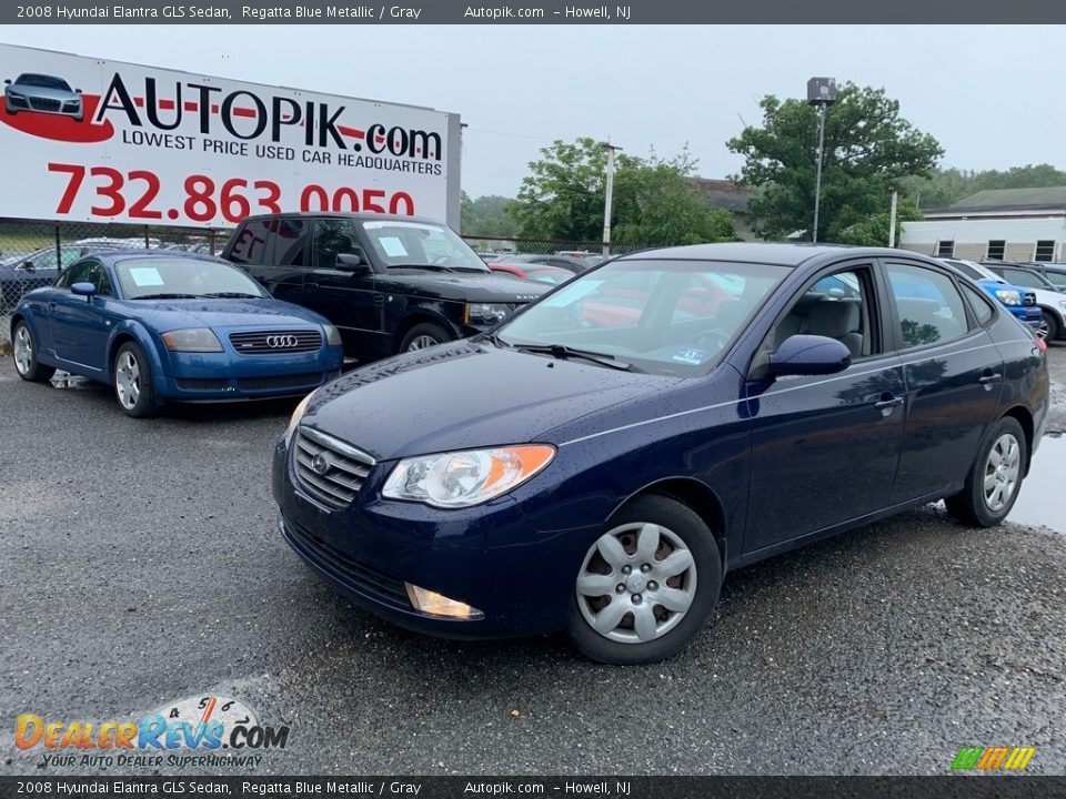 2008 Hyundai Elantra GLS Sedan Regatta Blue Metallic / Gray Photo #2