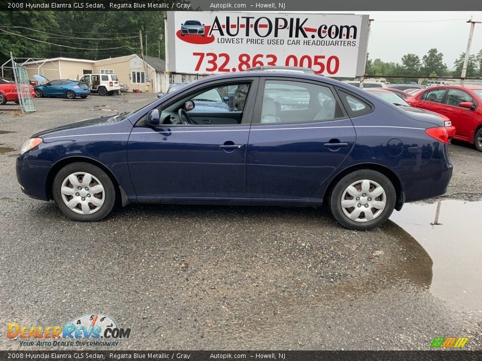 2008 Hyundai Elantra GLS Sedan Regatta Blue Metallic / Gray Photo #3