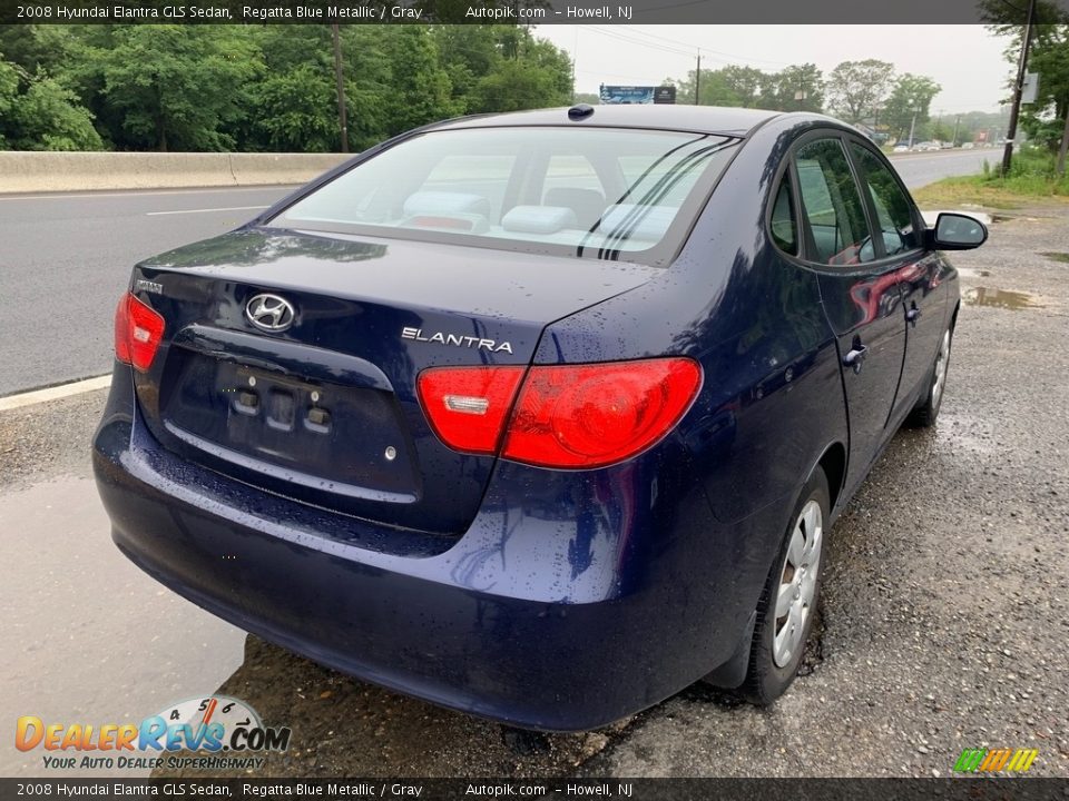 2008 Hyundai Elantra GLS Sedan Regatta Blue Metallic / Gray Photo #6