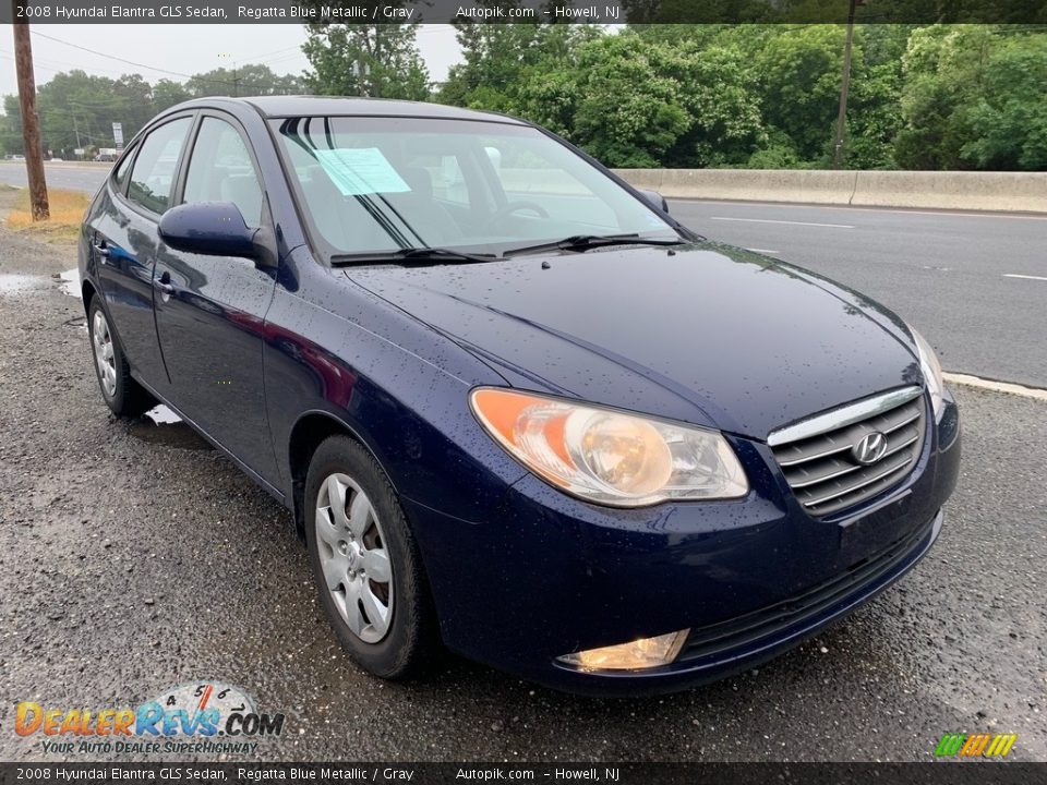 2008 Hyundai Elantra GLS Sedan Regatta Blue Metallic / Gray Photo #8