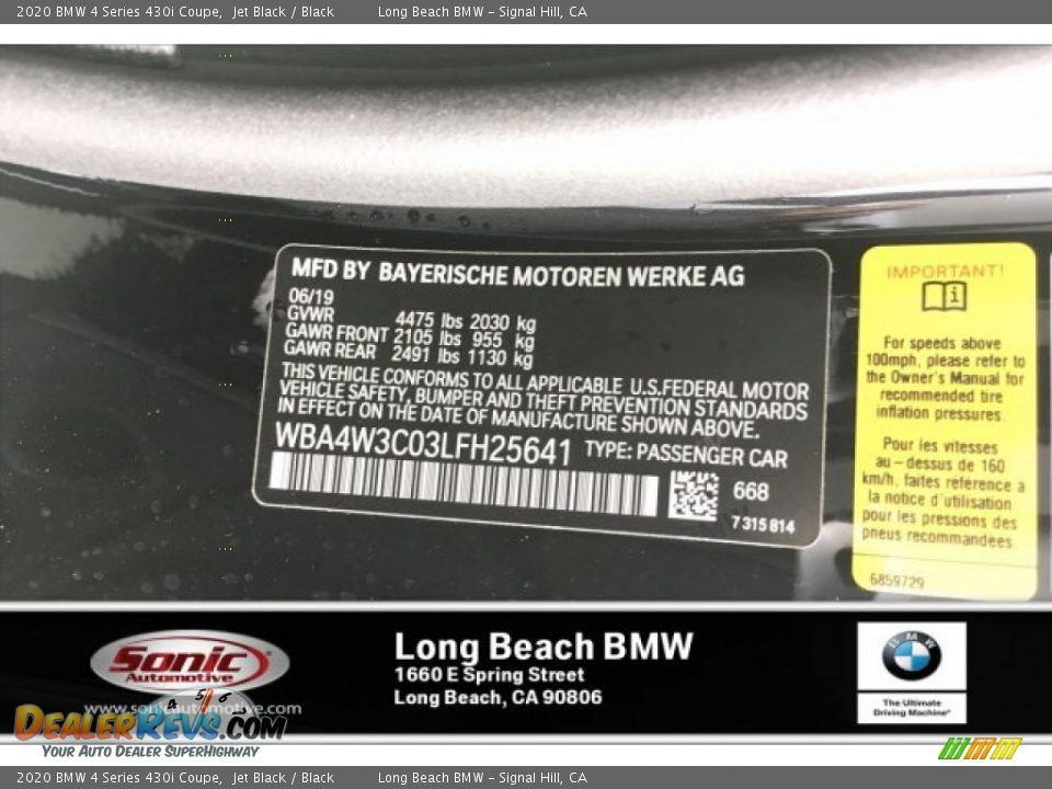 2020 BMW 4 Series 430i Coupe Jet Black / Black Photo #11