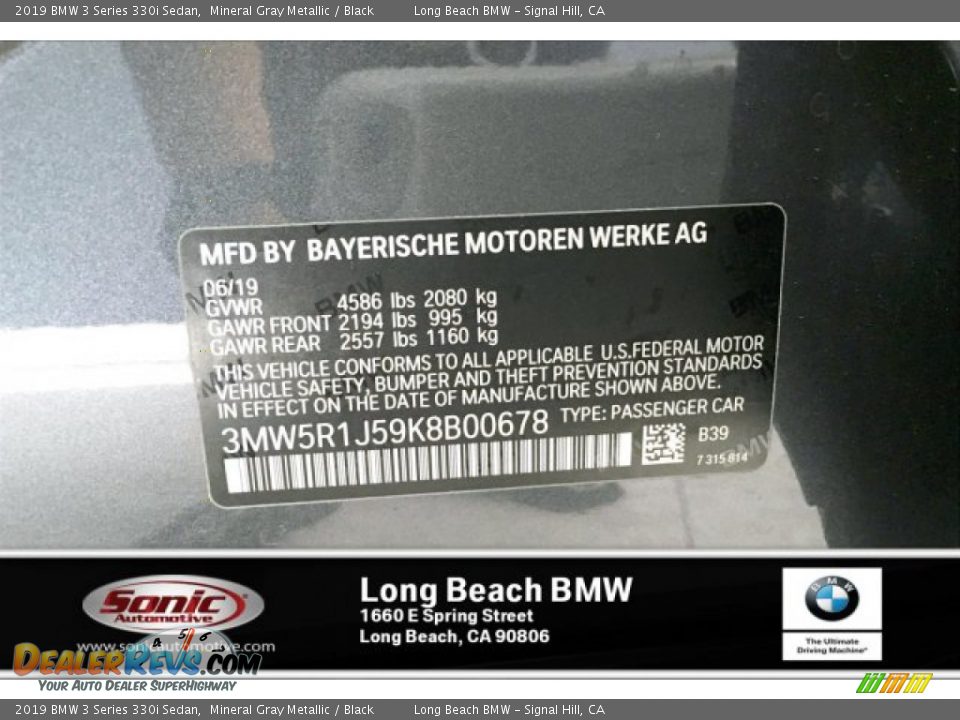 2019 BMW 3 Series 330i Sedan Mineral Gray Metallic / Black Photo #11