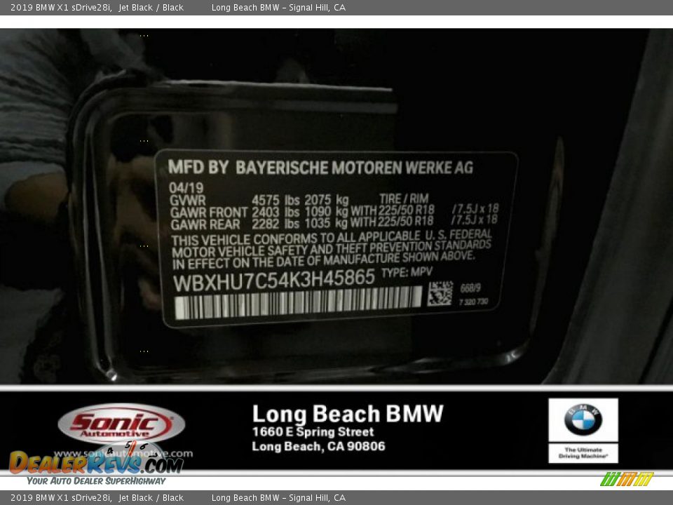 2019 BMW X1 sDrive28i Jet Black / Black Photo #11