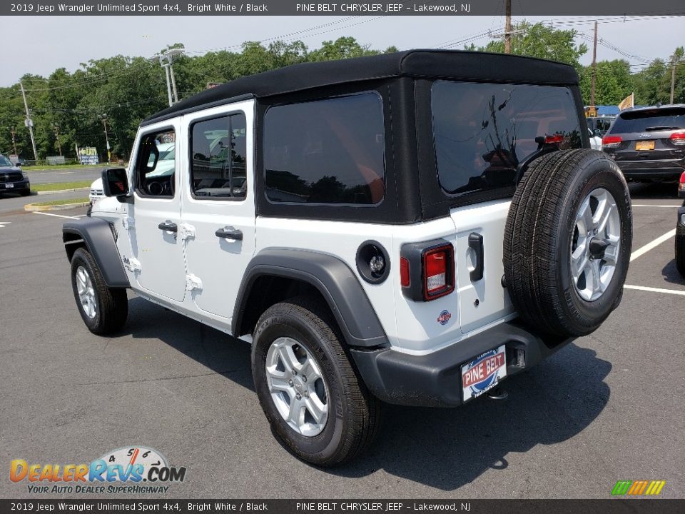 2019 Jeep Wrangler Unlimited Sport 4x4 Bright White / Black Photo #4