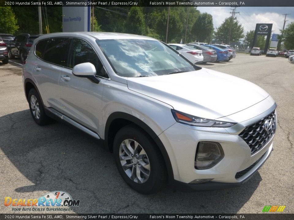 2020 Hyundai Santa Fe SEL AWD Shimmering Silver Pearl / Espresso/Gray Photo #3