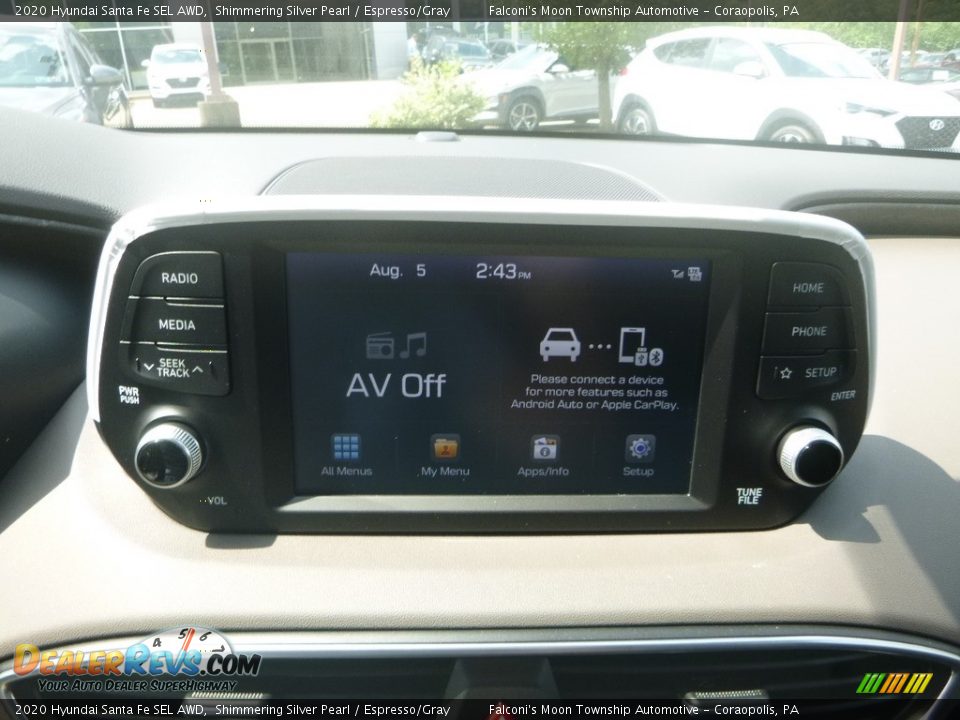 2020 Hyundai Santa Fe SEL AWD Shimmering Silver Pearl / Espresso/Gray Photo #13