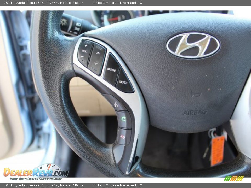 2011 Hyundai Elantra GLS Blue Sky Metallic / Beige Photo #12