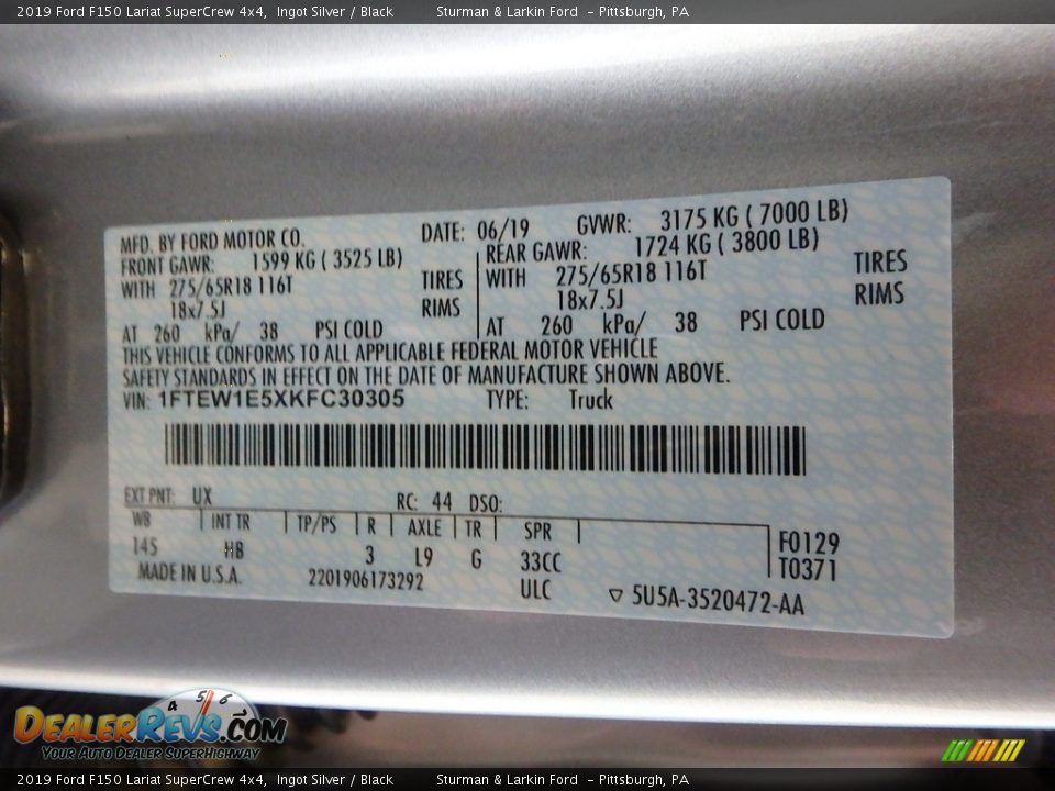 2019 Ford F150 Lariat SuperCrew 4x4 Ingot Silver / Black Photo #11