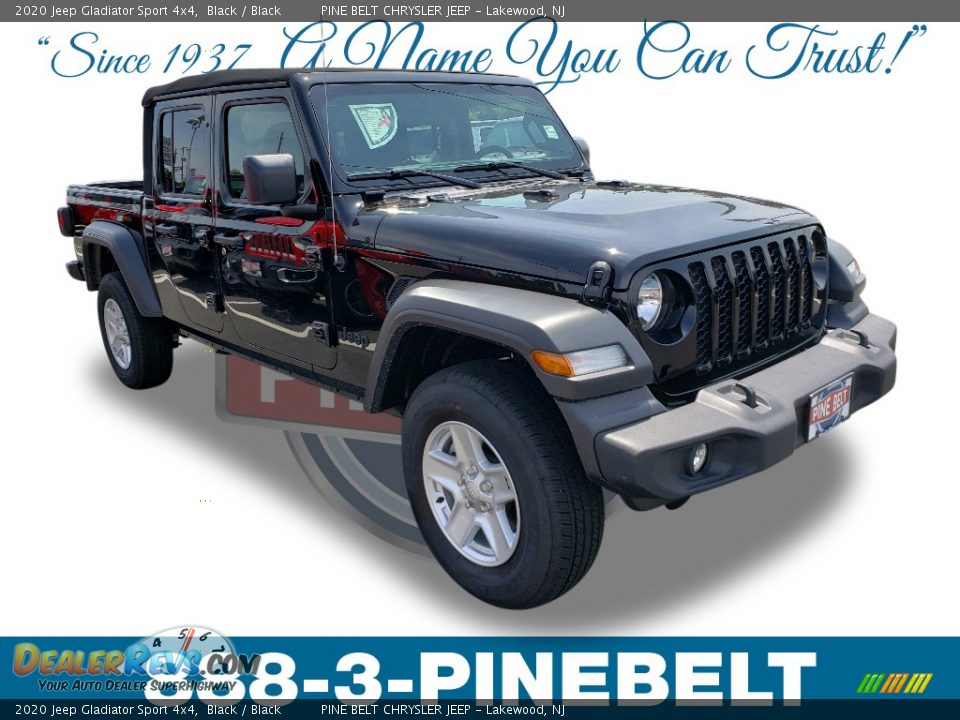2020 Jeep Gladiator Sport 4x4 Black / Black Photo #1
