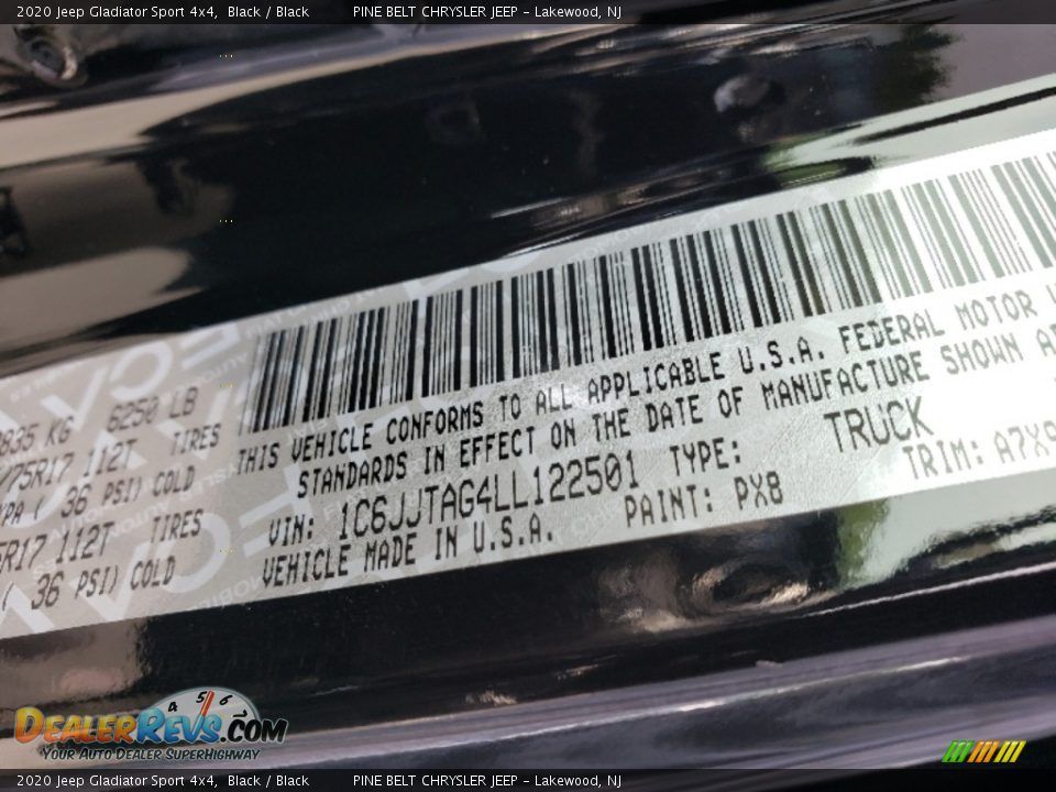 2020 Jeep Gladiator Sport 4x4 Black / Black Photo #9