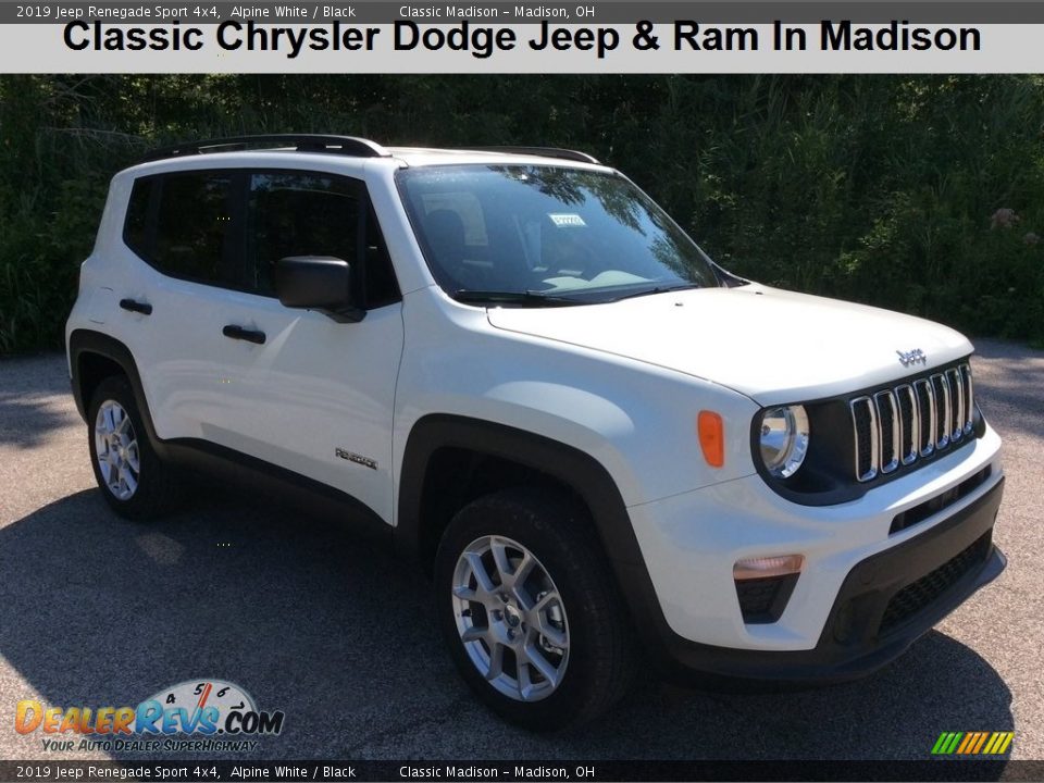 2019 Jeep Renegade Sport 4x4 Alpine White / Black Photo #1