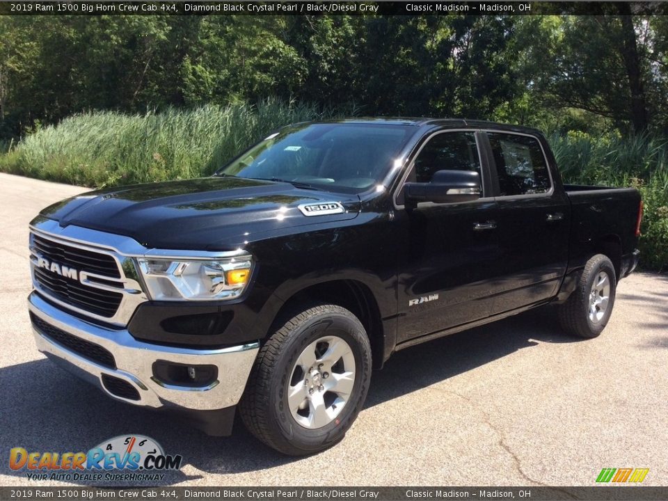 2019 Ram 1500 Big Horn Crew Cab 4x4 Diamond Black Crystal Pearl / Black/Diesel Gray Photo #5