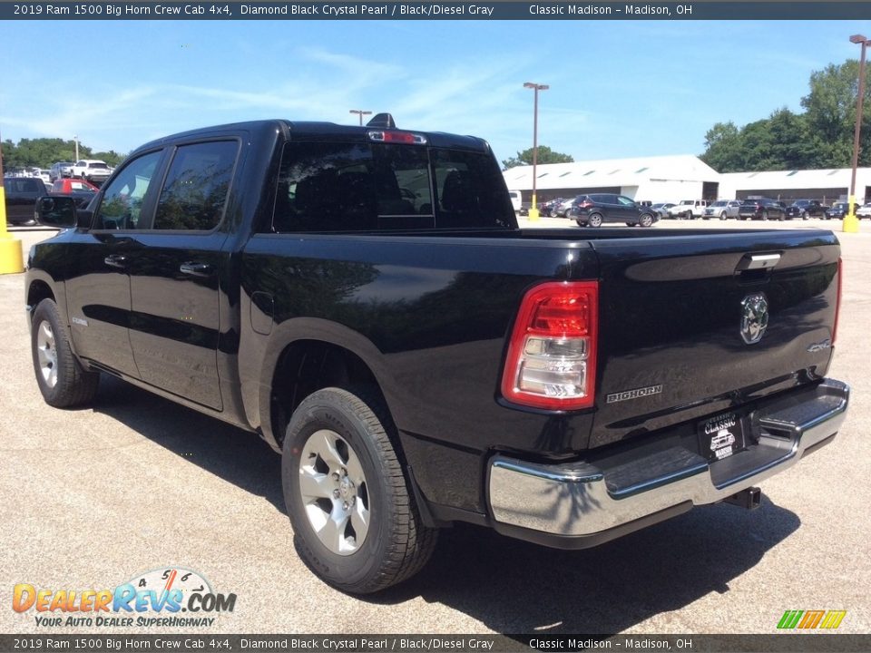 2019 Ram 1500 Big Horn Crew Cab 4x4 Diamond Black Crystal Pearl / Black/Diesel Gray Photo #7