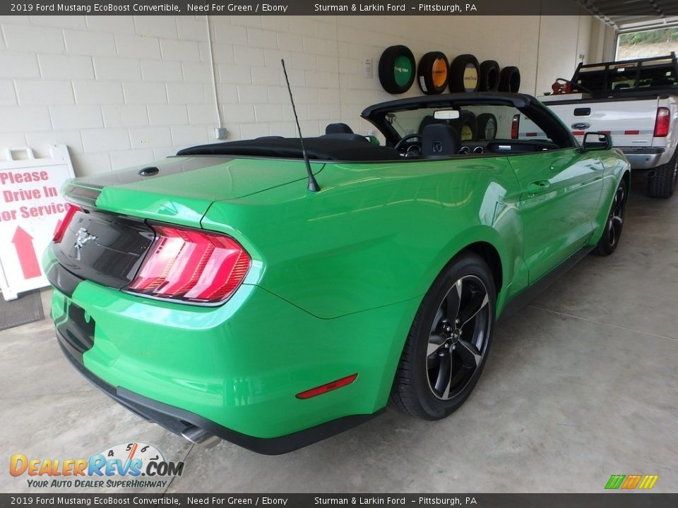 2019 Ford Mustang EcoBoost Convertible Need For Green / Ebony Photo #2