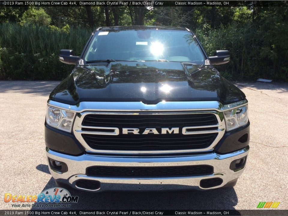 2019 Ram 1500 Big Horn Crew Cab 4x4 Diamond Black Crystal Pearl / Black/Diesel Gray Photo #4