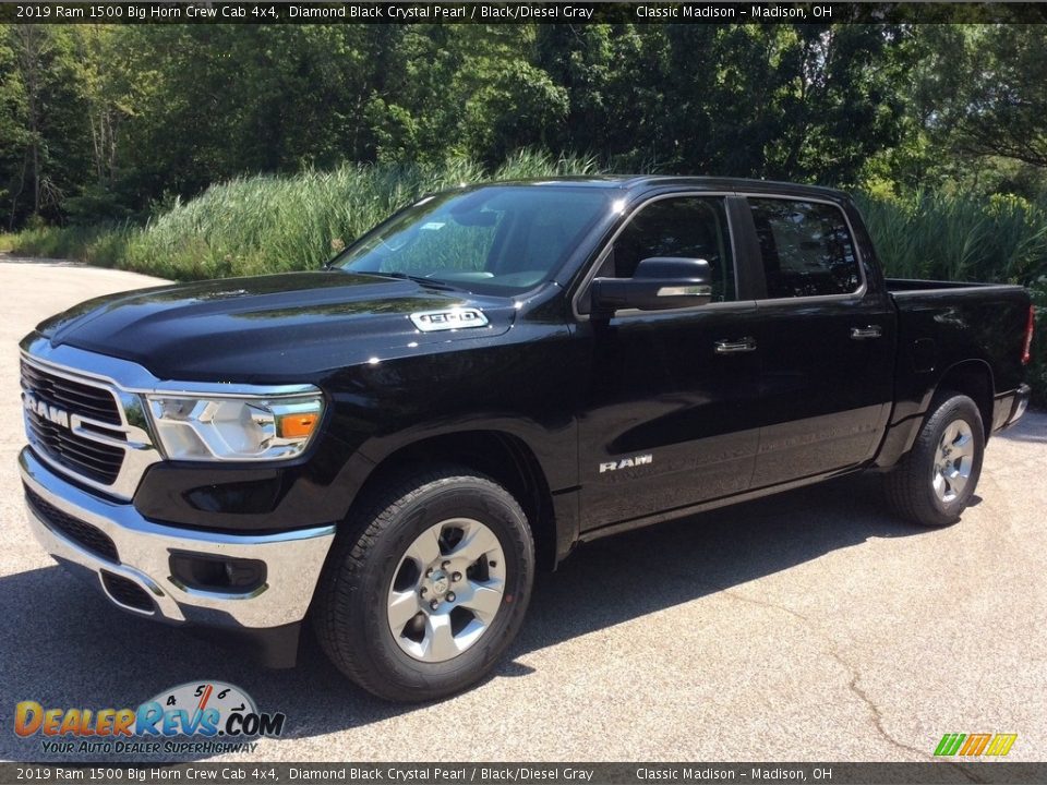 2019 Ram 1500 Big Horn Crew Cab 4x4 Diamond Black Crystal Pearl / Black/Diesel Gray Photo #5