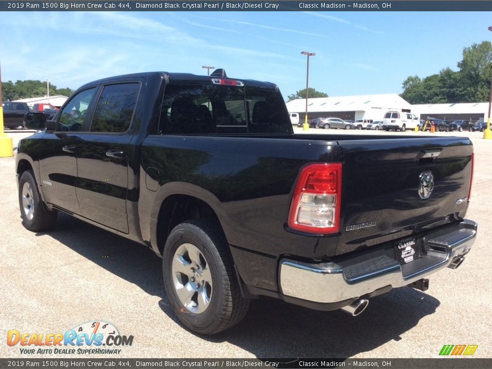 2019 Ram 1500 Big Horn Crew Cab 4x4 Diamond Black Crystal Pearl / Black/Diesel Gray Photo #7