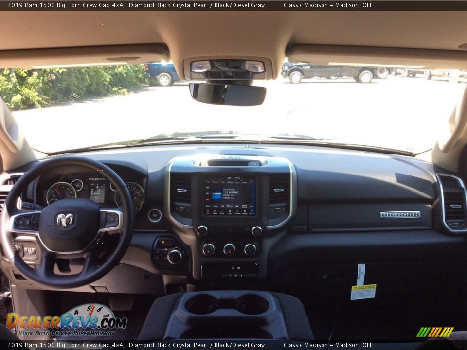2019 Ram 1500 Big Horn Crew Cab 4x4 Diamond Black Crystal Pearl / Black/Diesel Gray Photo #12