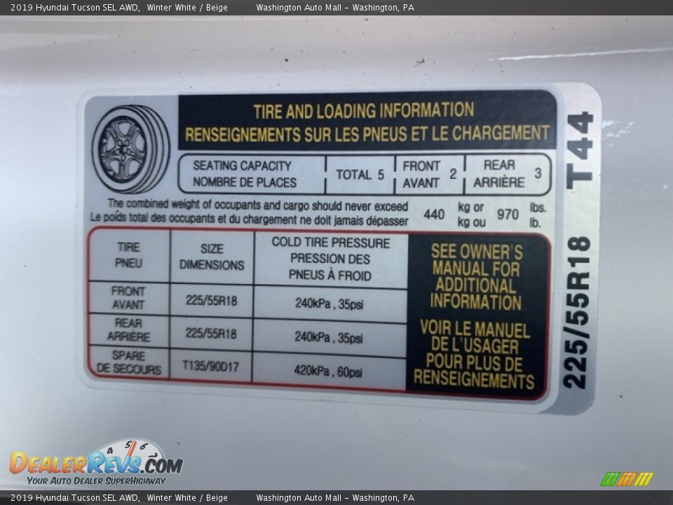 2019 Hyundai Tucson SEL AWD Winter White / Beige Photo #9