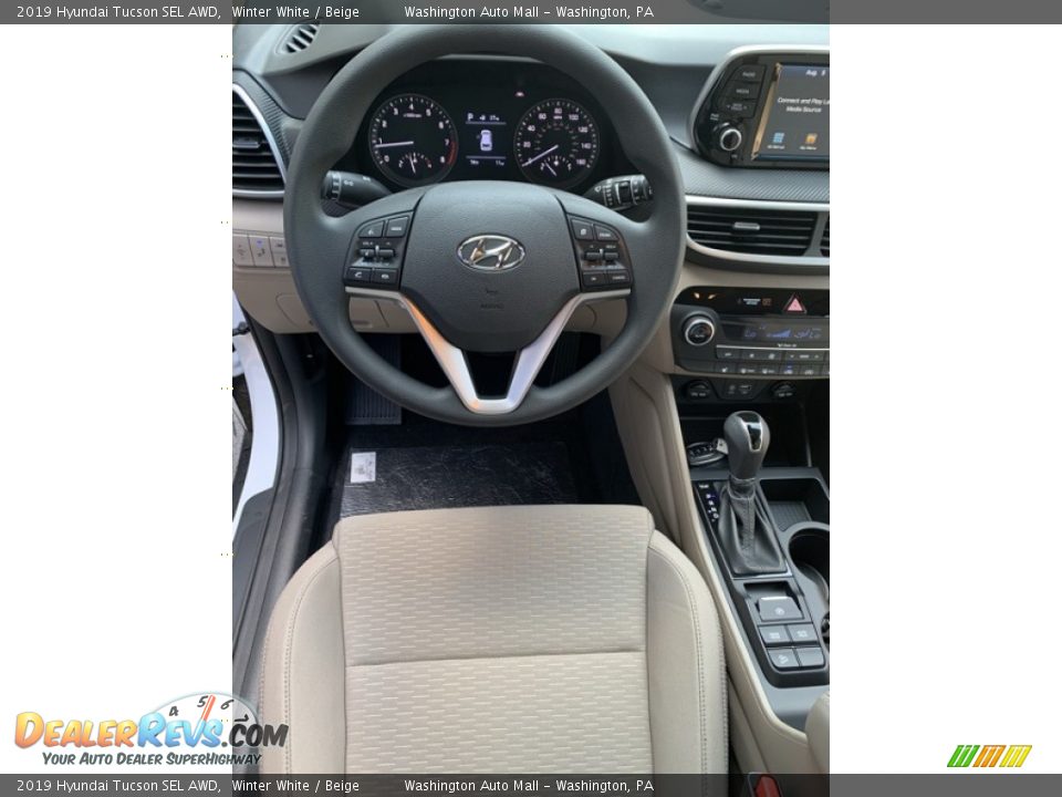 2019 Hyundai Tucson SEL AWD Winter White / Beige Photo #14