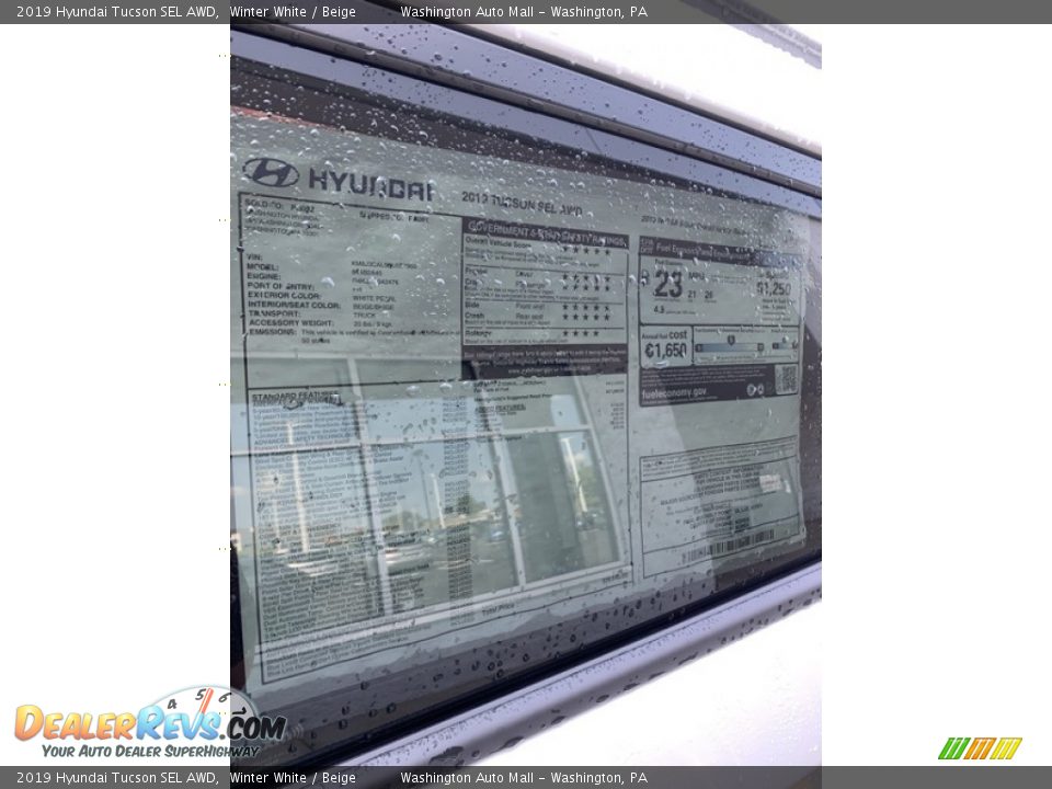 2019 Hyundai Tucson SEL AWD Winter White / Beige Photo #16