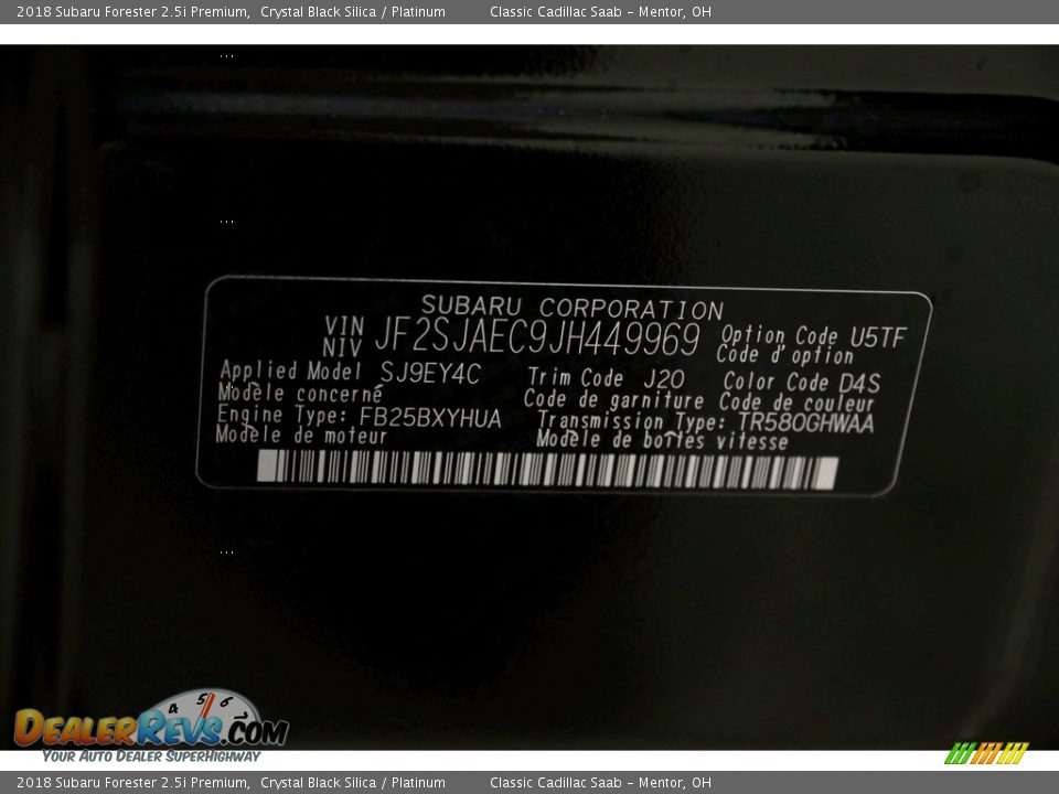 2018 Subaru Forester 2.5i Premium Crystal Black Silica / Platinum Photo #28