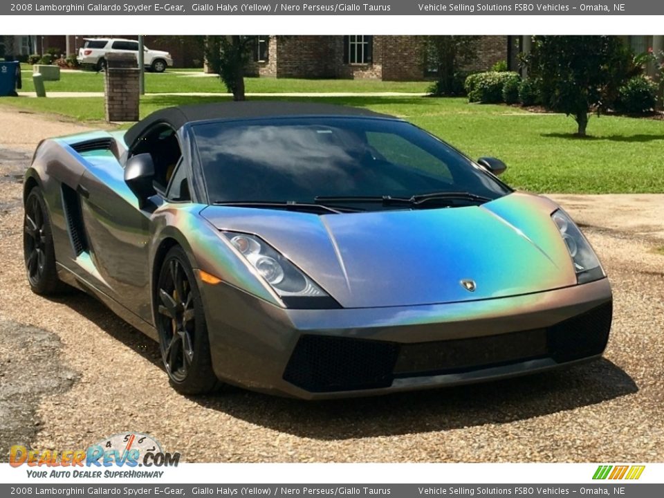 2008 Lamborghini Gallardo Spyder E-Gear Giallo Halys (Yellow) / Nero Perseus/Giallo Taurus Photo #12