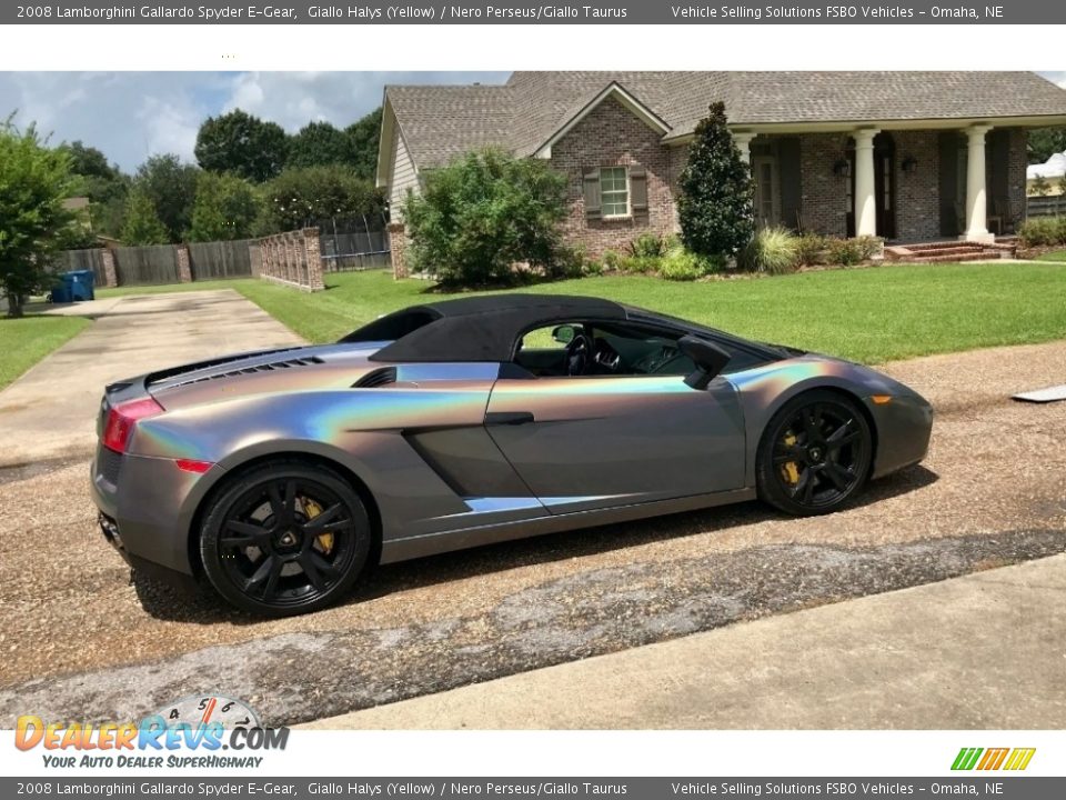 2008 Lamborghini Gallardo Spyder E-Gear Giallo Halys (Yellow) / Nero Perseus/Giallo Taurus Photo #15