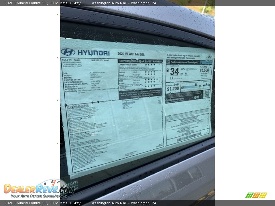 2020 Hyundai Elantra SEL Fluid Metal / Gray Photo #16