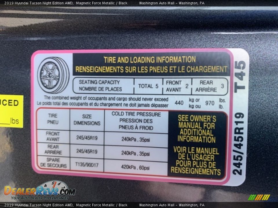 2019 Hyundai Tucson Night Edition AWD Magnetic Force Metallic / Black Photo #9