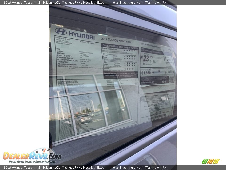 2019 Hyundai Tucson Night Edition AWD Magnetic Force Metallic / Black Photo #16